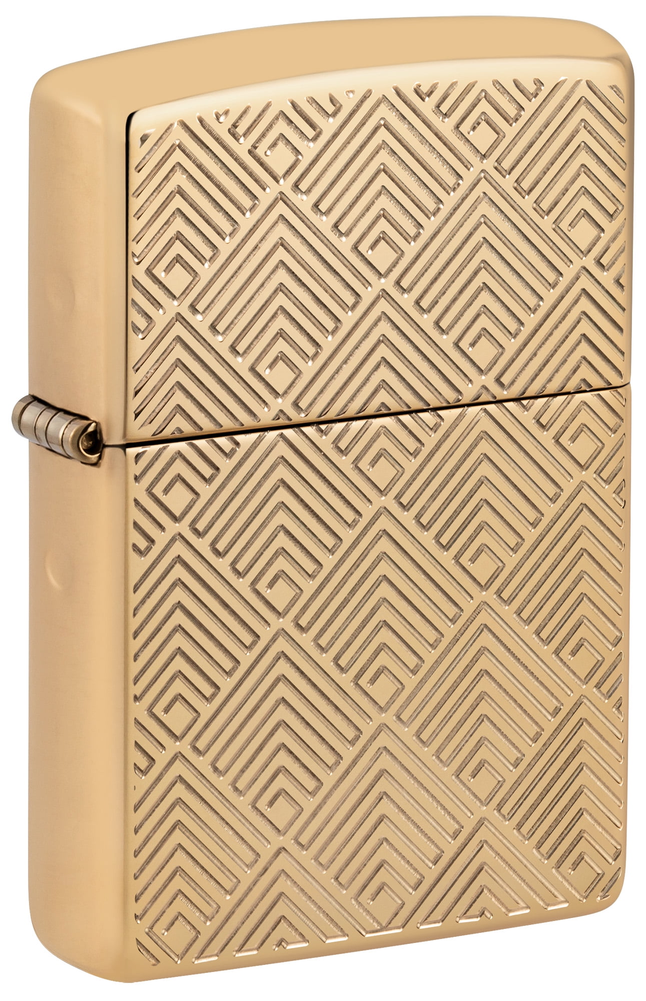 Zippo Pattern Design Armor High Polish Brass Pocket Lighter 
