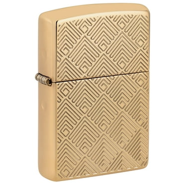 Zippo Pattern Design Armor High Polish Brass Pocket Lighter