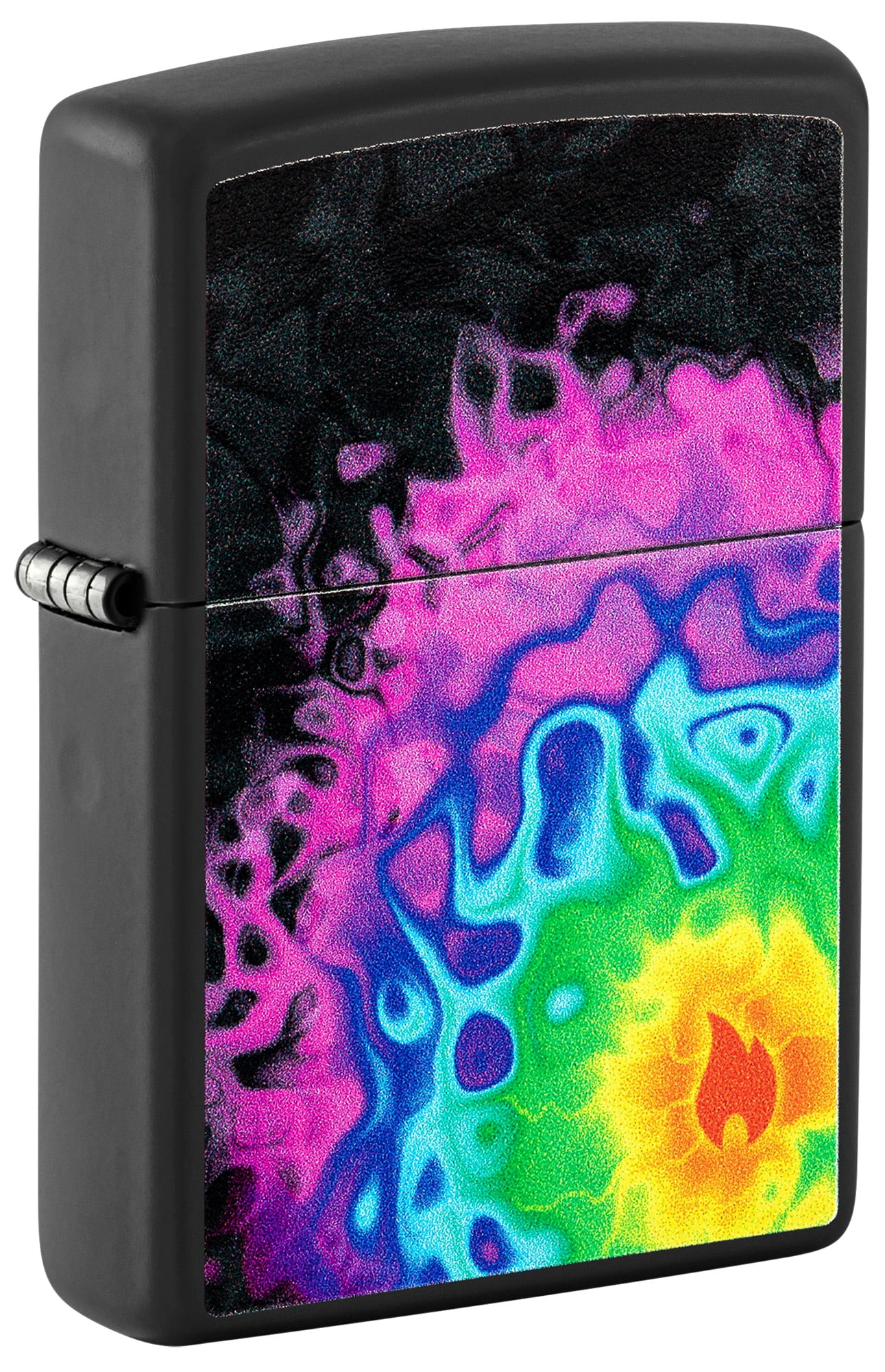 Zippo Pattern Design Black Matte Pocket Lighter