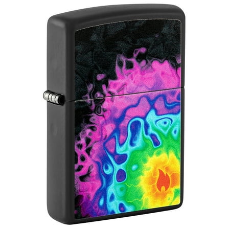 Zippo Pattern Design Black Matte Pocket Lighter