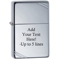 thumbnail image 1 of Zippo Personalized Chrome Windproof Lighter Custom Message Engrave (Vintage High Polish #260), 1 of 7