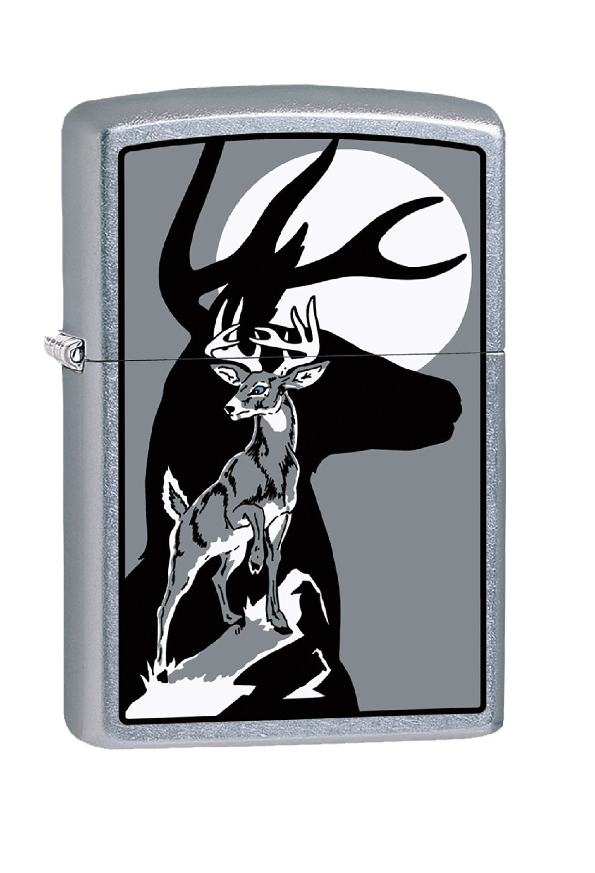Zippo Personalized Message Engraved on Backside Buck Deer Outdoor Windproof Lighter (Street Chrome Z356)