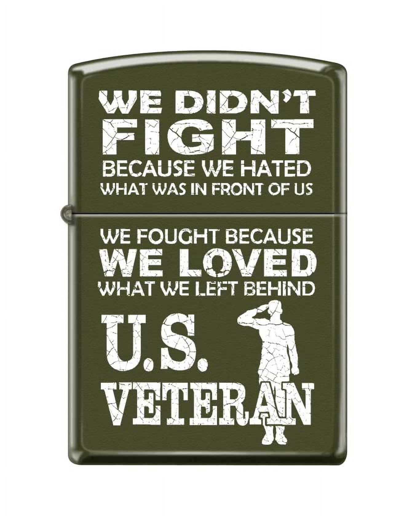 Zippo Personalized Message Engraved on Backside Customized U.S. Army Windproof Lighter (Green Matte #Z5432)