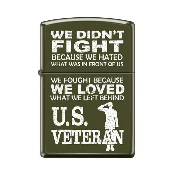 Zippo Personalized Message Engraved on Backside Customized U.S. Army Windproof Lighter (Green Matte #Z5432)