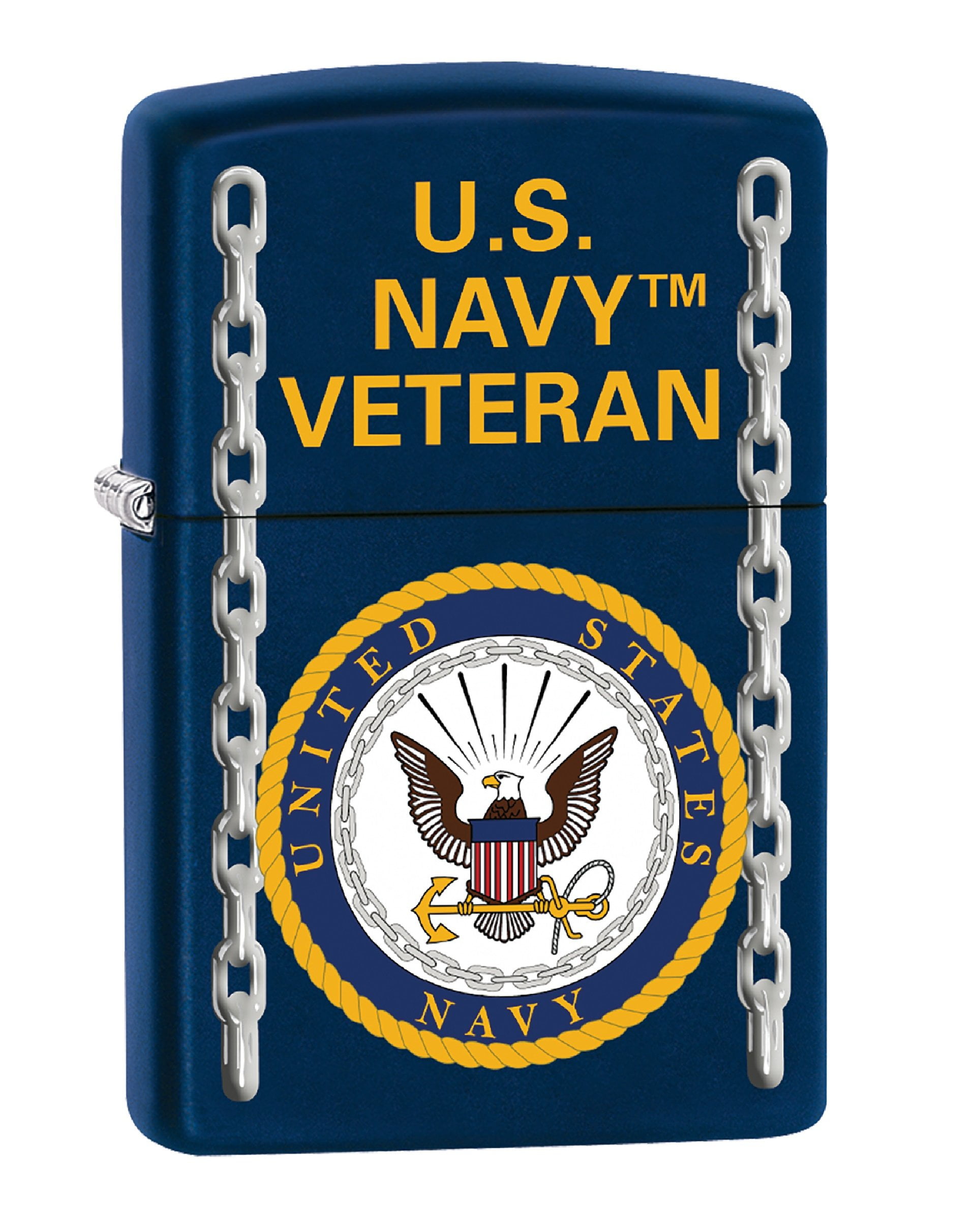 Zippo Personalized Message Engraved on Backside Customized U.S. Army Windproof Lighter (Navy Matte #Z504)