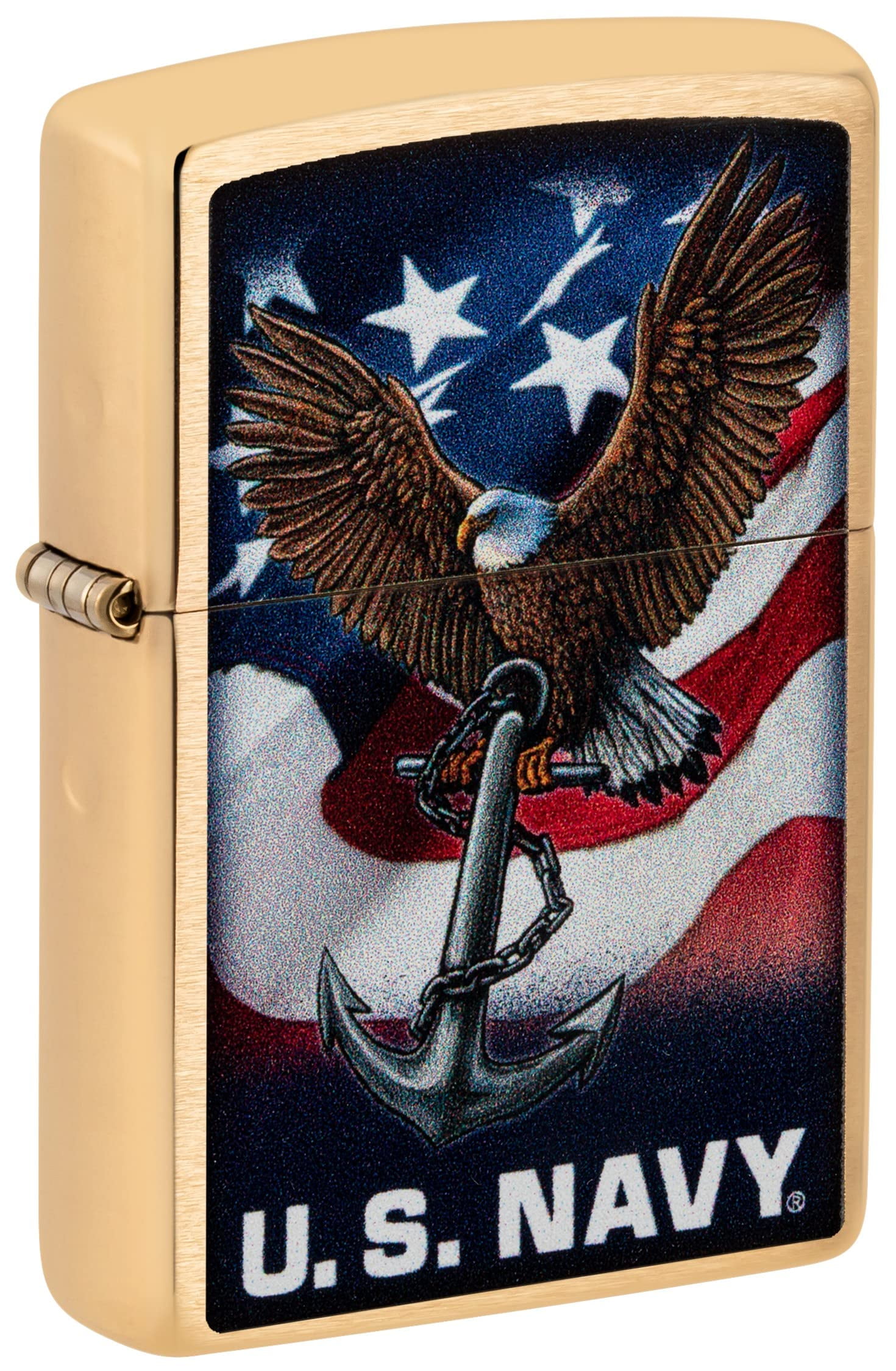 Zippo Personalized Message Engraved on Backside Customized U.S. Army Windproof Lighter (U.S. Navy Eagle Anchor 48549)