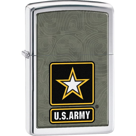Zippo Personalized Message Engraved on Backside Customized for U.S. Army Windproof Lighter (High Polish Z1045)