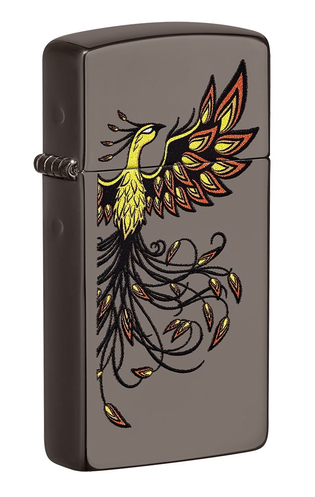 Zippo Phoenix Design Slim Black Ice Pocket Lighter
