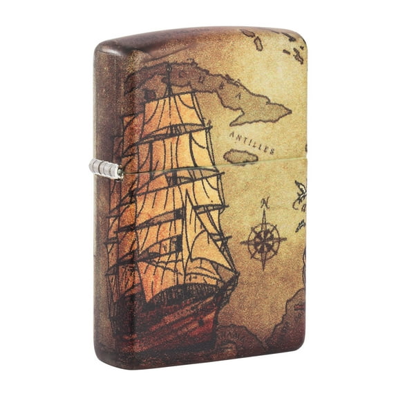 Zippo Pirate Ship 540 Color Pocket Lighter