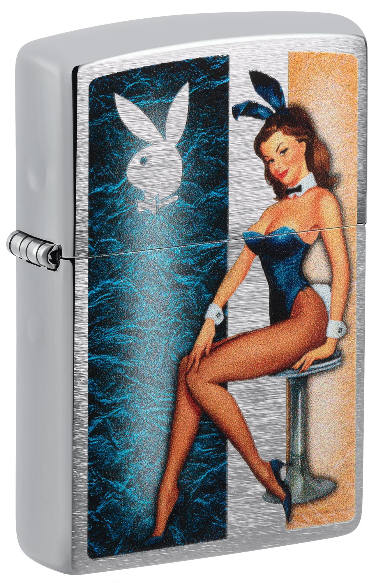 Zippo Playboy Playmate Brushed Chrome Pocket Lighter