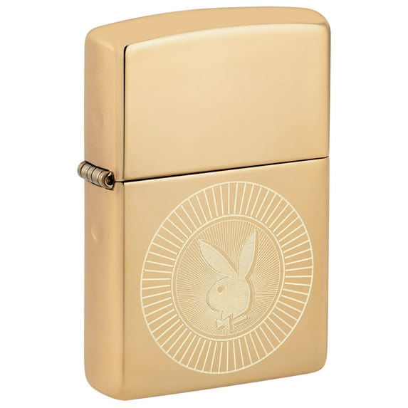 Zippo Playboy Rabbit Head Design High Polish Brass Pocket Lighter