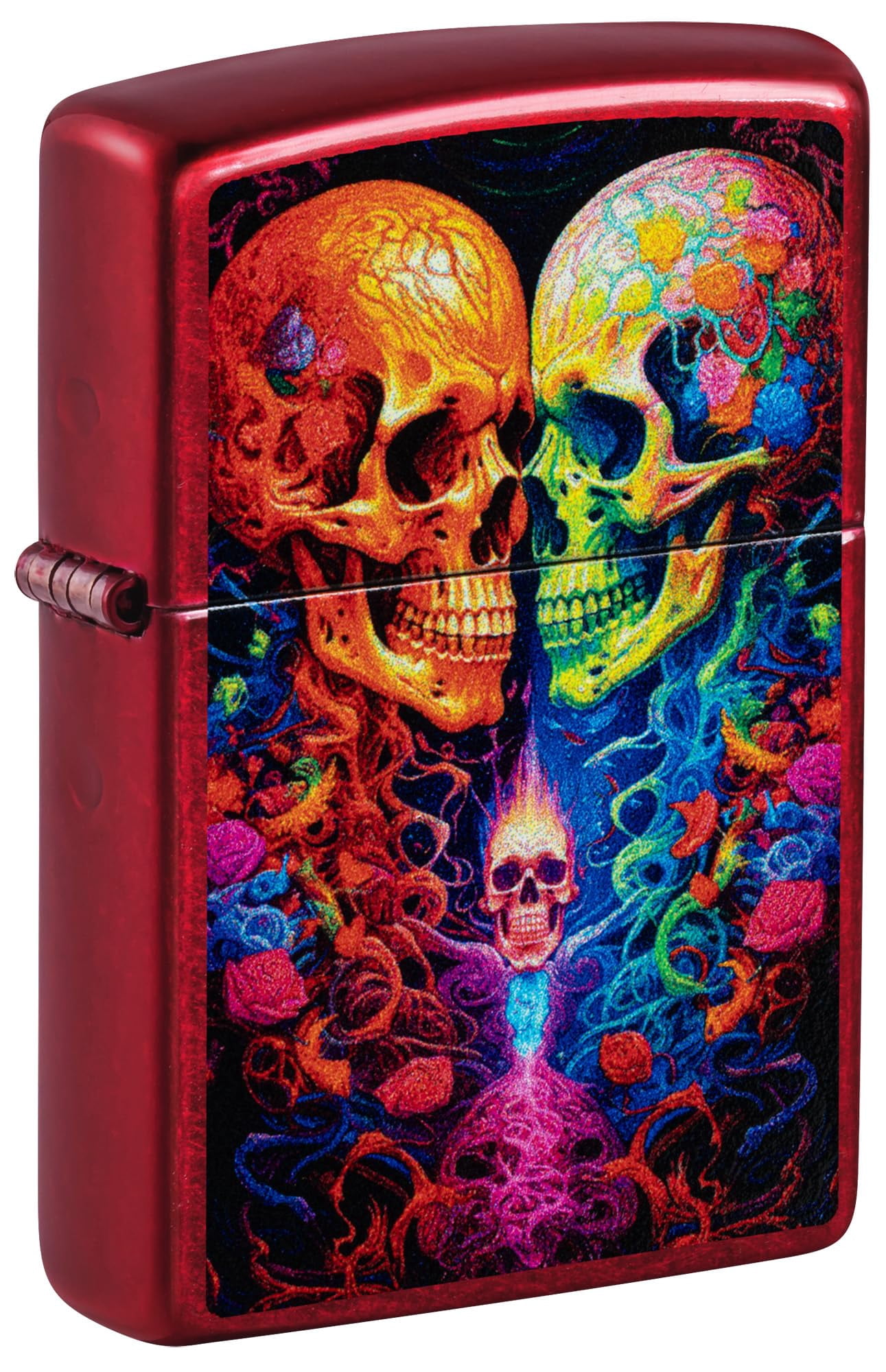 Reg Pock Zippo Pocket Lighter Candy Skulls Design Candy Apple Red - Walmart.com