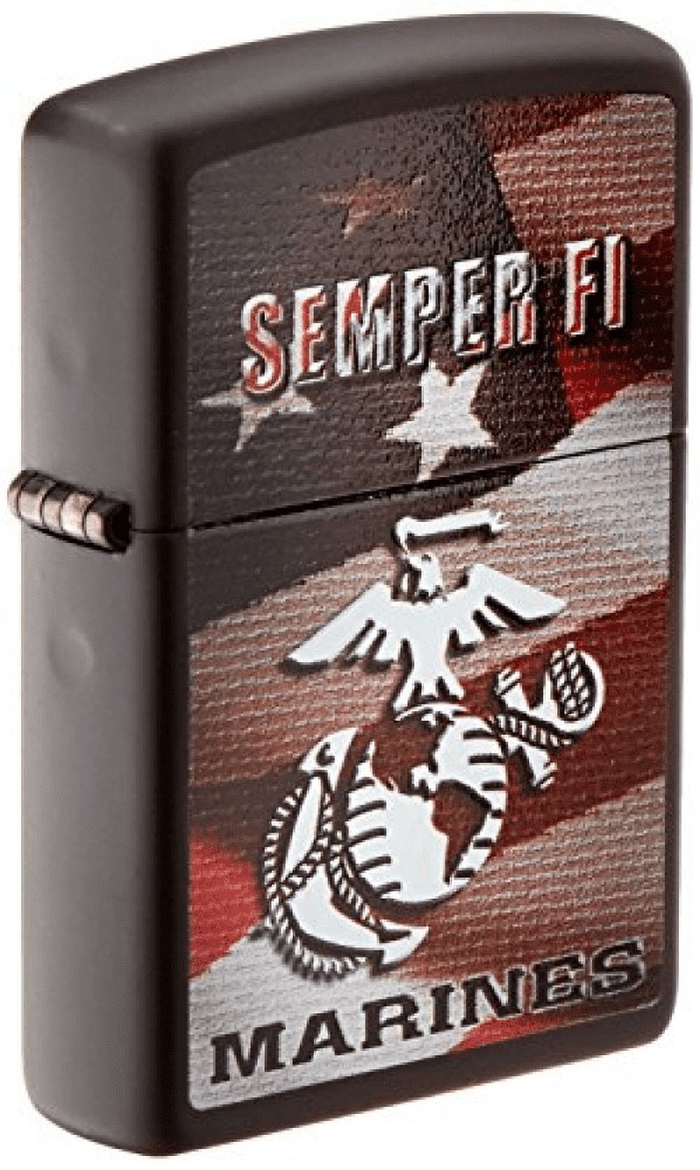 Zippo Pocket Lighter Marines Semper FI Windproof Lighter, Black