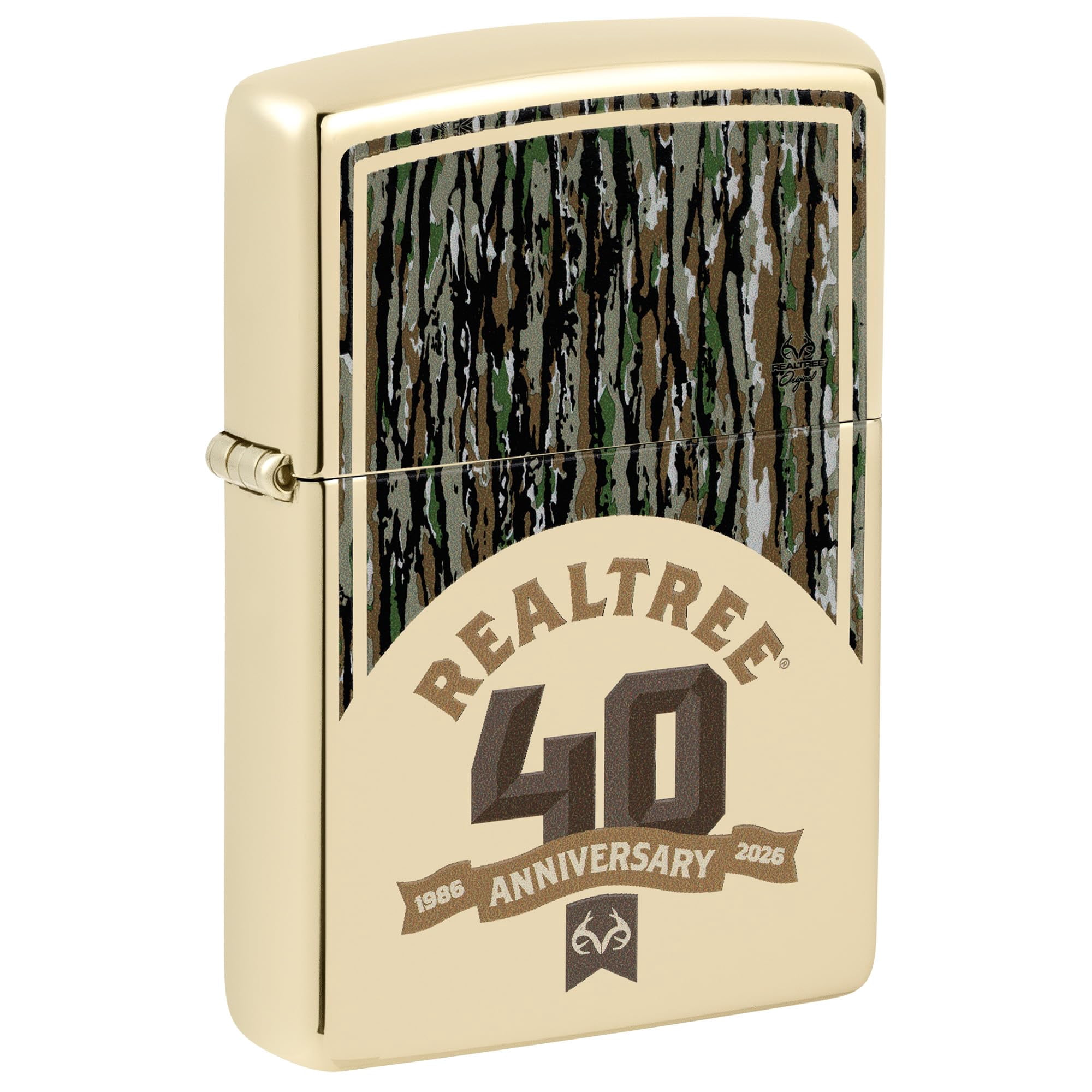 Zippo Pocket Lighter Realtree 40th Anniversary Design Champagne - Made in USA