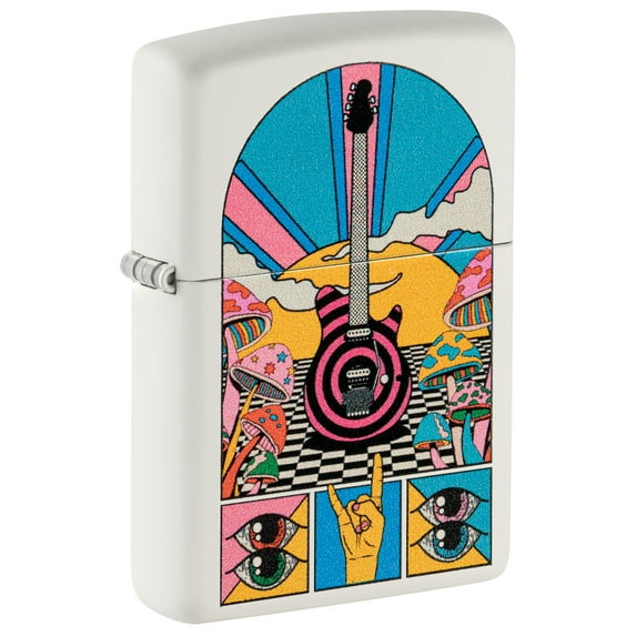 Zippo Retro Music Design White Matte Pocket Lighter