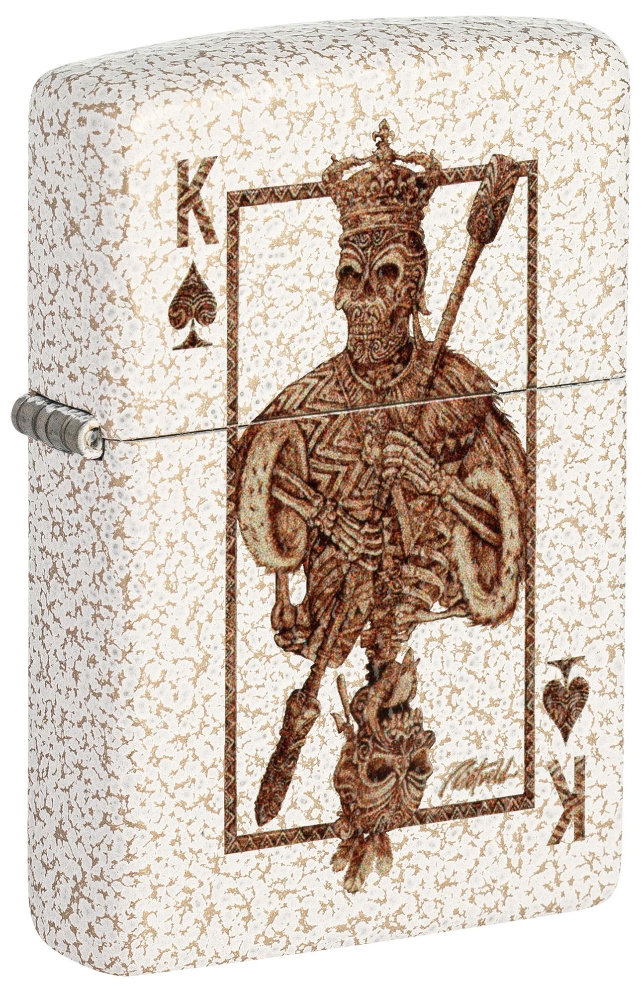 Zippo Rick Rietveld Ace Skull Design Mercury Glass Pocket Lighter