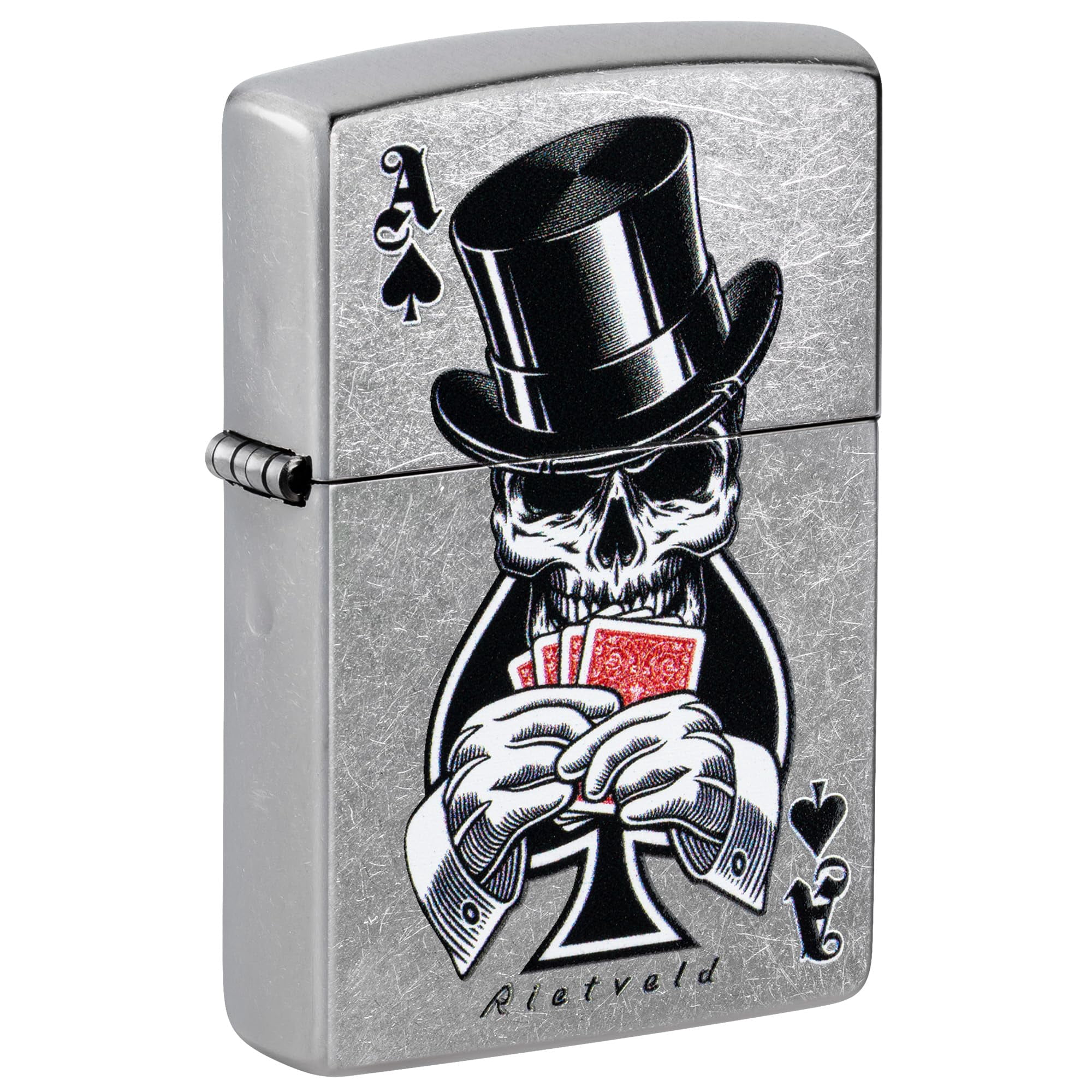 Zippo Pocket Lighter Rietveld Ace of Spades Design Street Chrome