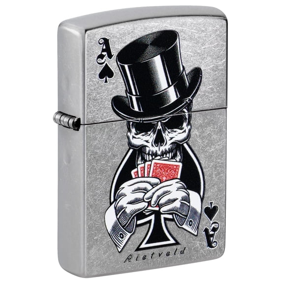 Zippo Pocket Lighter Rietveld Ace of Spades Design Street Chrome