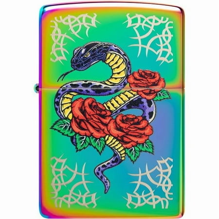 Zippo Lighter: Snake with Roses - Multi Color 48395