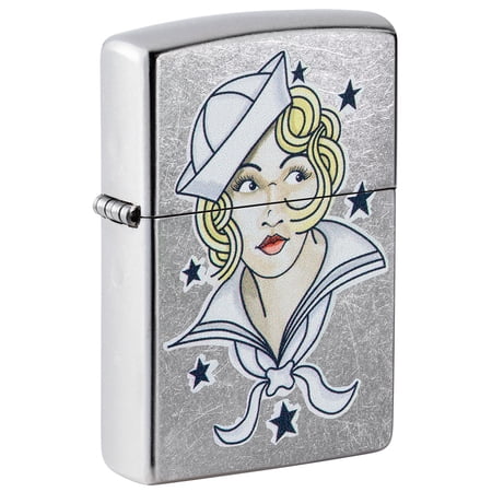 Zippo Sailor Girl Tattoo Design Street Chrome Pocket Lighter