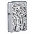 thumbnail image 1 of Zippo Saloon Skull Emblem Street Chrome Pocket Lighter, 1 of 7