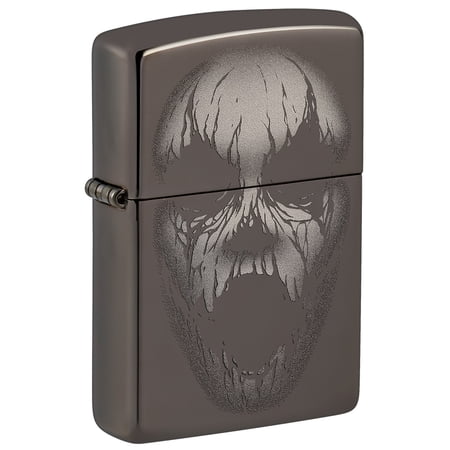 Zippo Screaming Monster Design Black Ice Pocket Lighter