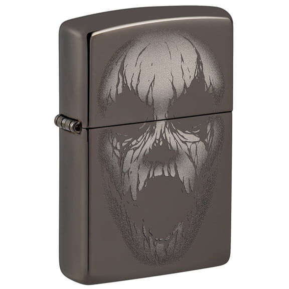 Zippo Screaming Monster Design Black Ice Pocket Lighter