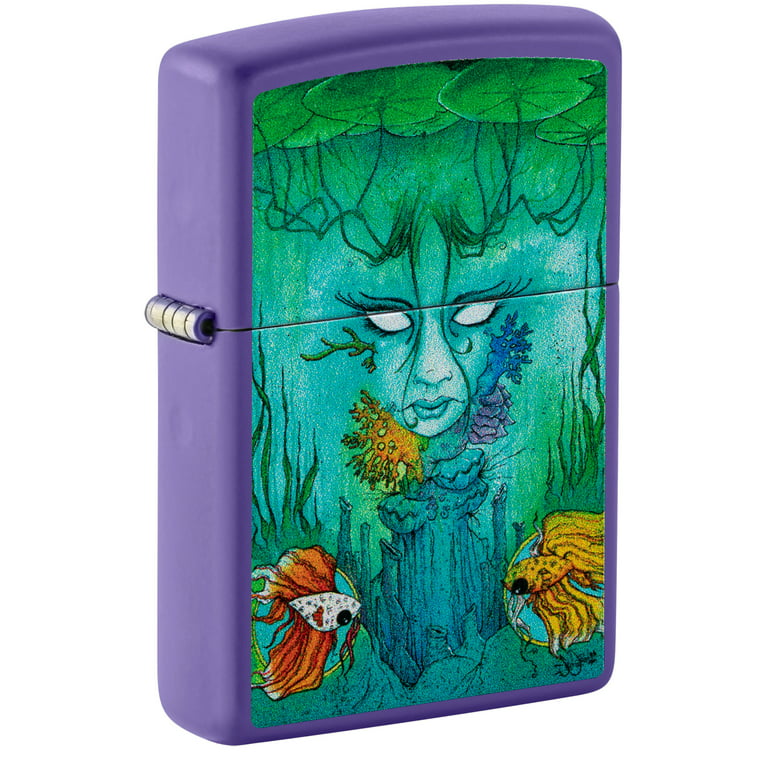 Zippo Sean Dietrich Brackish Design Purple Matte Pocket Lighter