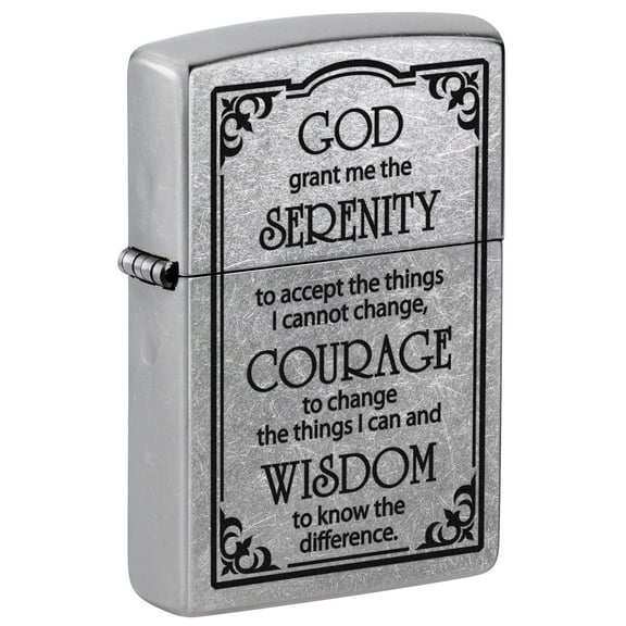Zippo Serenity Prayer Pocket Lighter, Street Chrome