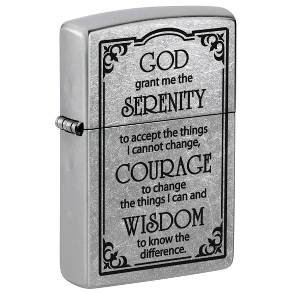 Zippo Serenity Prayer Street Chrome Pocket Lighter