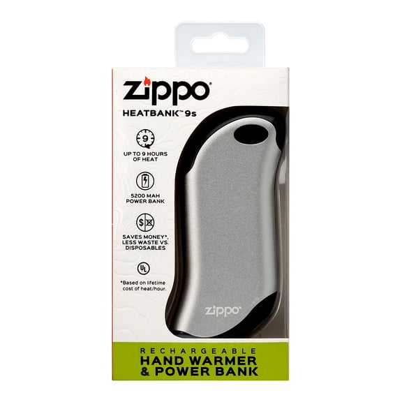 Zippo Silver HeatBank 9s Rechargeable Hand Warmer