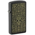 thumbnail image 1 of Zippo Skull Filigree Design Slim Black Matte Pocket Lighter, 1 of 6