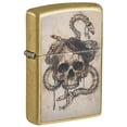 thumbnail image 1 of Zippo Skull and Snakebones Design Street Brass Pocket Lighter, 1 of 1