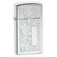 thumbnail image 1 of Zippo Slim High Polish Chrome Venetian Pocket Lighter, 1 of 5