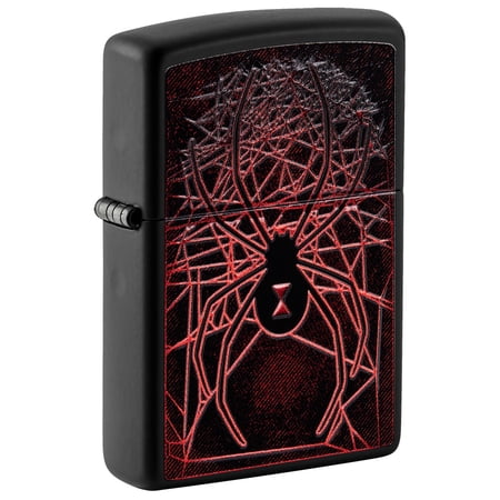 Zippo Spider Texture Print Design Black Matte Pocket Lighter