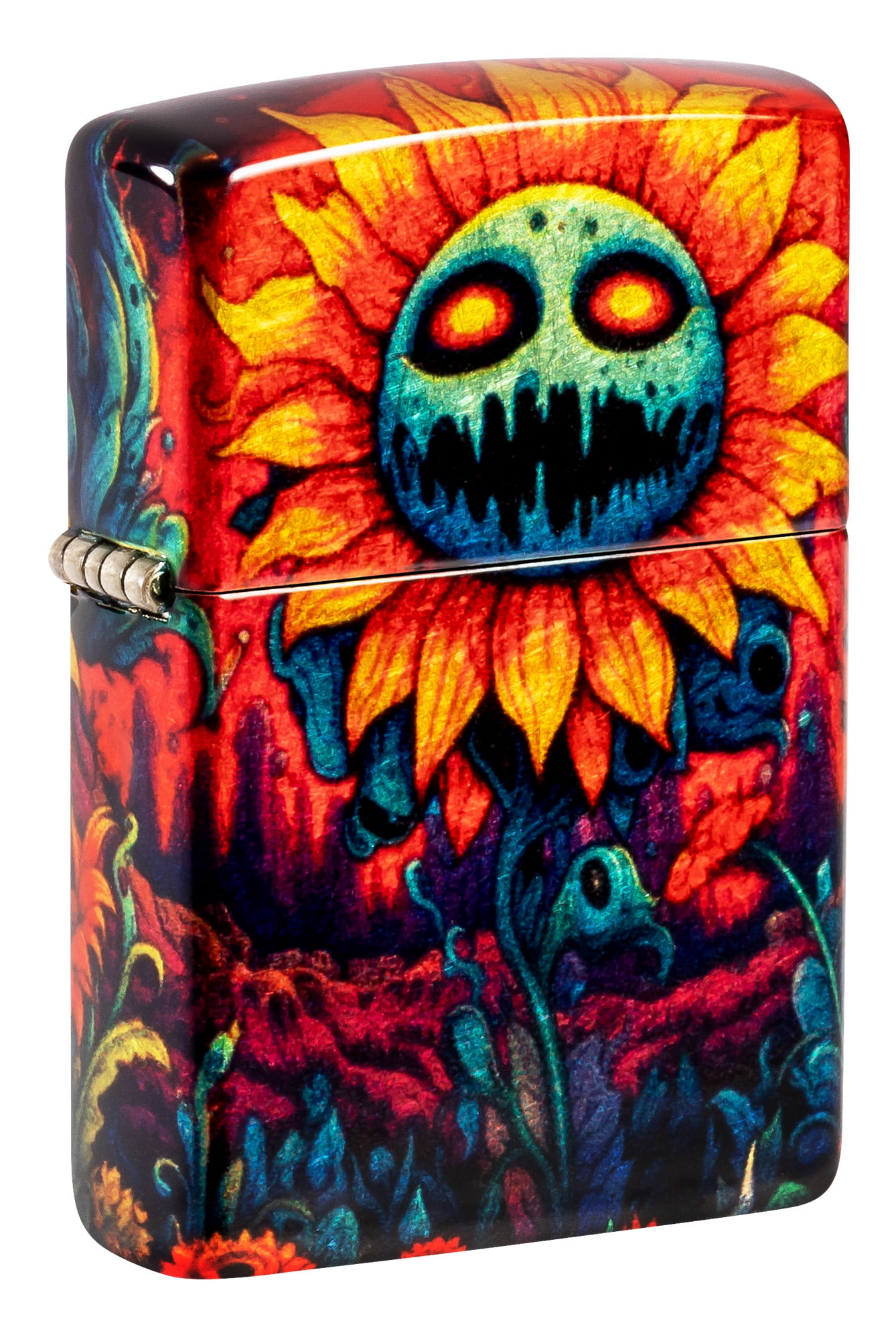 Zippo Spooky Sunflower Design 540 Tumbled Brass Pocket Lighter