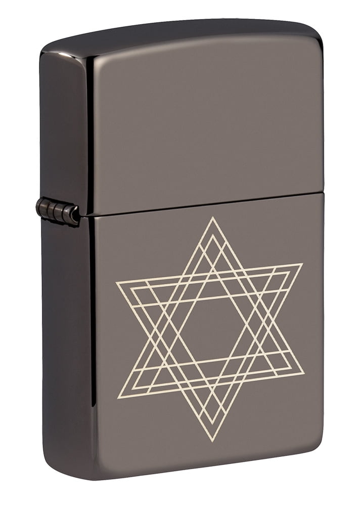 Zippo Star of David Design Black Ice Pocket Lighter - Walmart.com