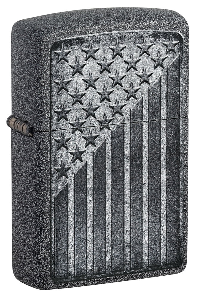 Zippo Stars and Stripes Design Iron Stone Pocket Lighter