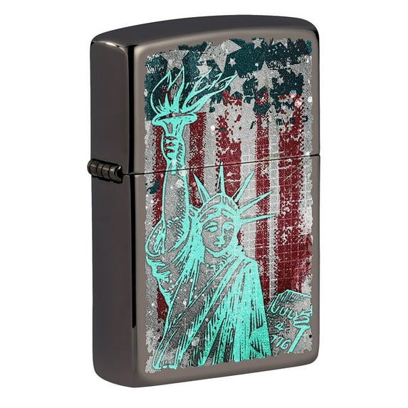 Zippo Statue Of Liberty Design Black Ice Pocket Lighter