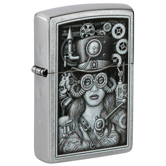 Zippo Steam Punk Woman Street Chrome Pocket Lighter