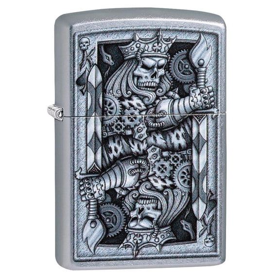 Zippo Steampunk King Spade Street Chrome Pocket Lighter