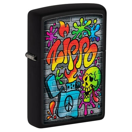 Zippo Street Art Design Black Matte Pocket Lighter