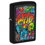 Zippo Street Art Design Black Matte Pocket Lighter
