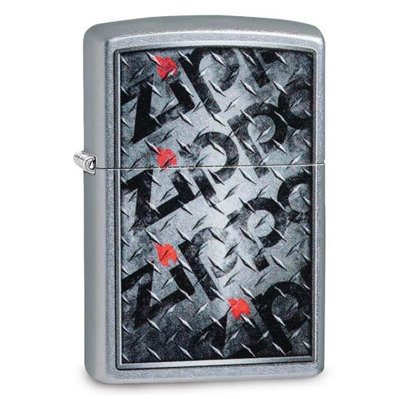 Zippo Street Chrome Diamond Plate Design Lighter