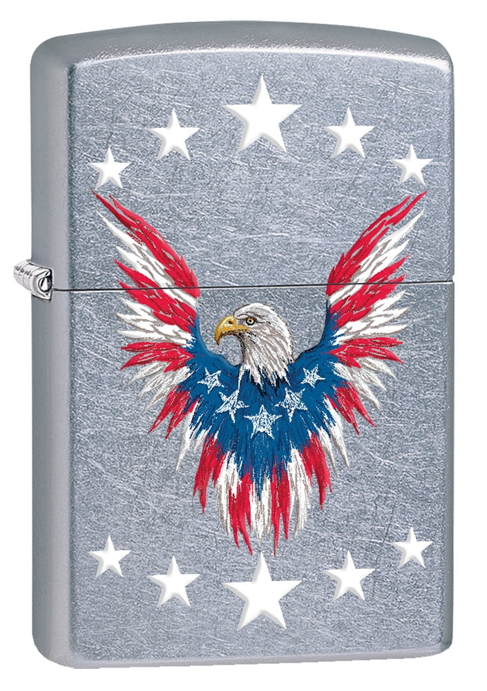 Zippo Street Chrome Flag Eagle Windproof Pocket Lighter
