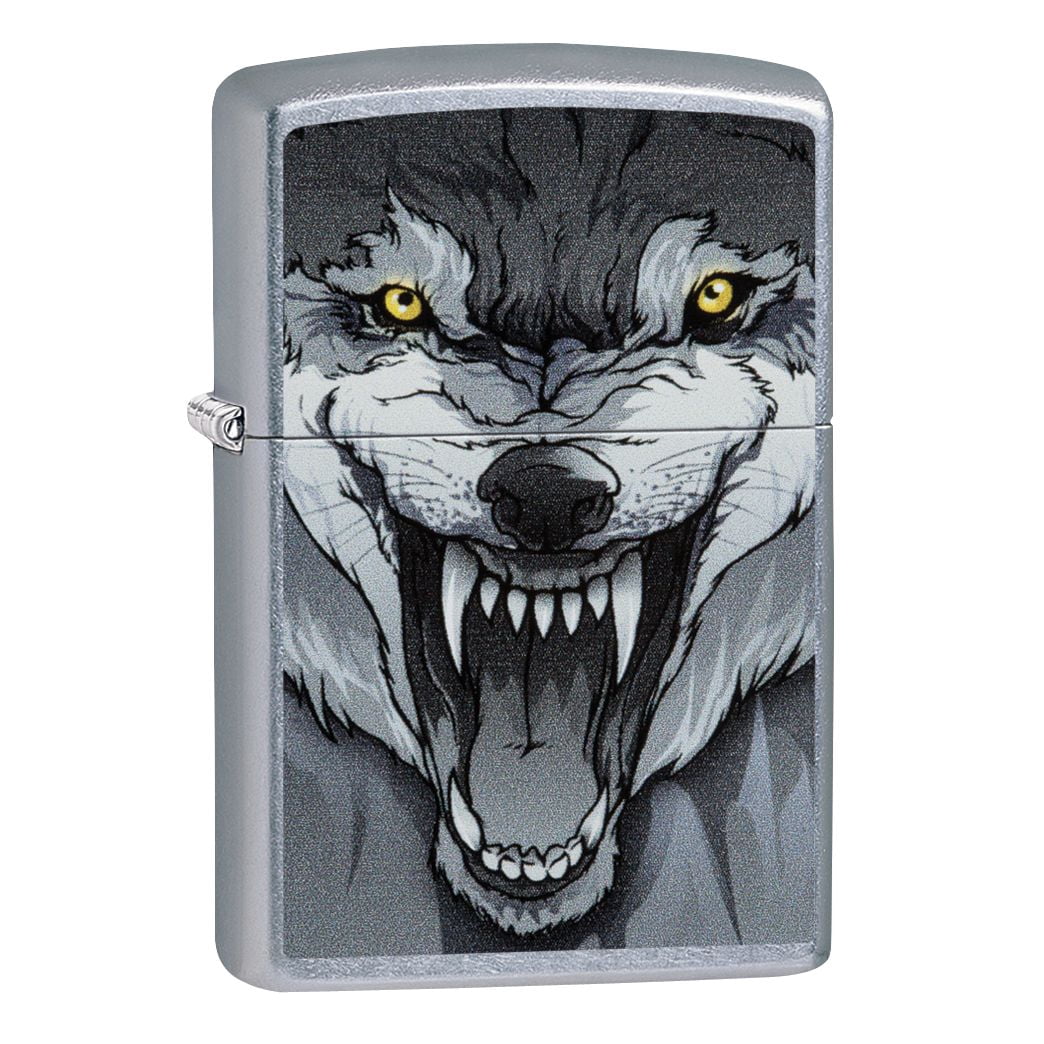 Zippo Street Chrome Wolf Windproof Pocket Lighter