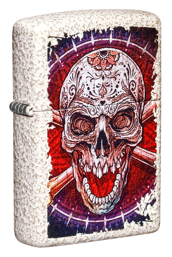 Zippo Sugar Skull Design Mercury Glass Pocket Lighter