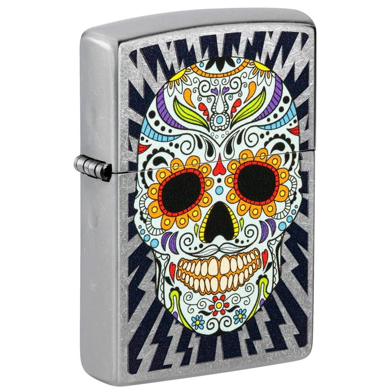 Zippo Sugar Skull Street Chrome Pocket Lighter - Walmart.com Zippo Sugar Skull Street Chrome Pocket Lighter - Walmart.com