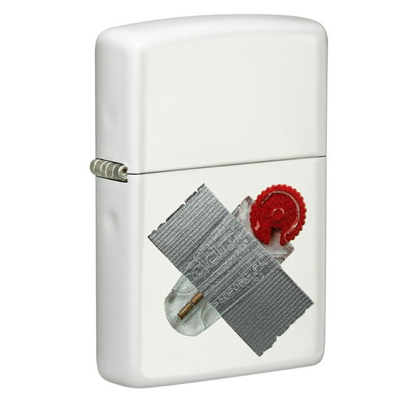 Zippo Taped Flint Dispenser White Matte Pocket Lighter