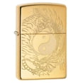 thumbnail image 1 of Zippo Tiger and Dragon Design High Polish Brass Pocket Lighter, 1 of 2